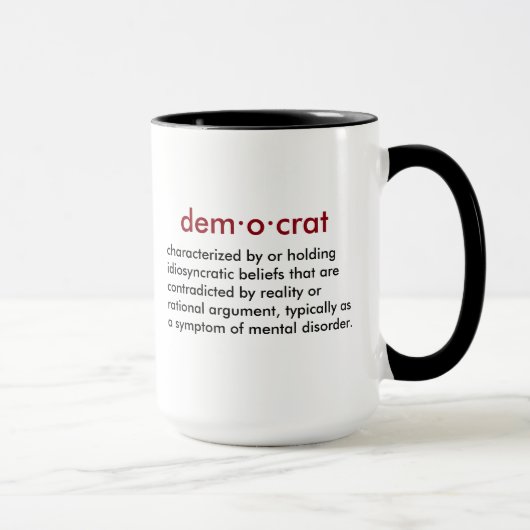 Mug Définition de Démocrate (Droite)