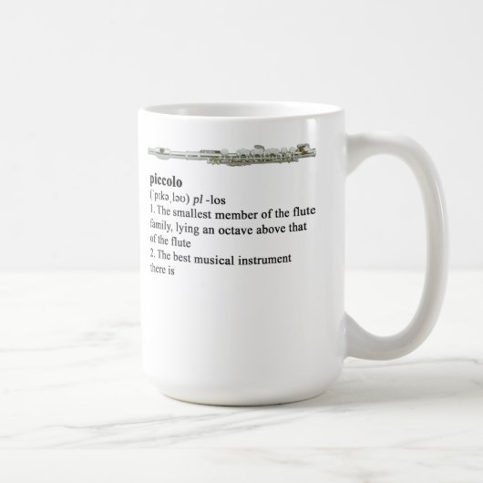 Mug Définition de dictionnaire de petite flûte (Droite)