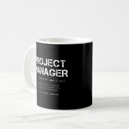 Mug Définition de dictionnaire Funny Project Manager (Devant gauche)