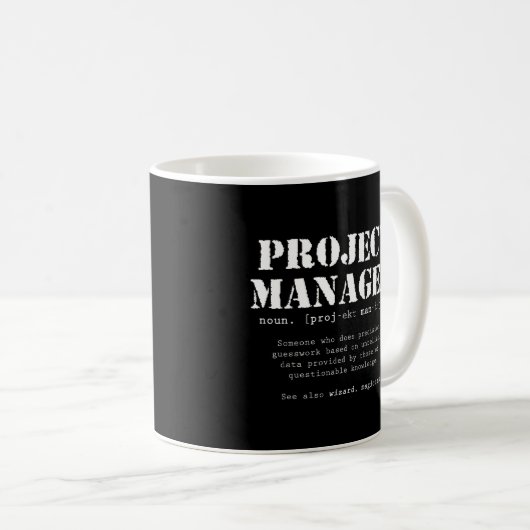 Mug Définition de dictionnaire Funny Project Manager (Devant droit)