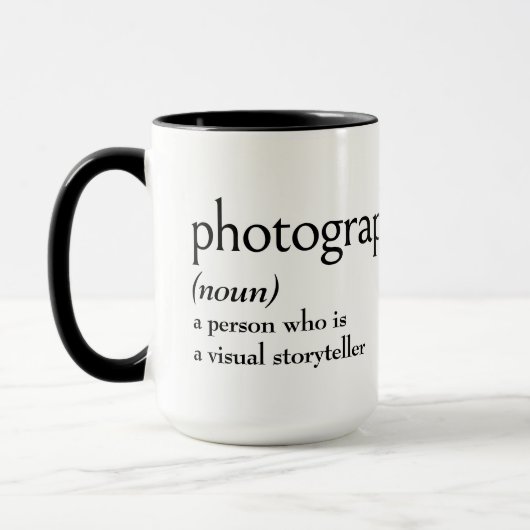 Mug Définition de dictionnaire pour PHOTOGRAPHE (Gauche)