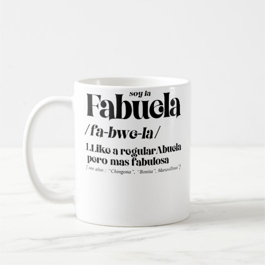 Mug Définition de Fabuela Fabulosa (Gauche)