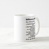 Mug Définition de facteur de différence Inspirationnel (Devant droit)