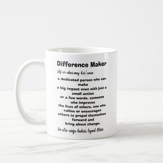 Mug Définition de facteur de différence Inspirationnel (Gauche)