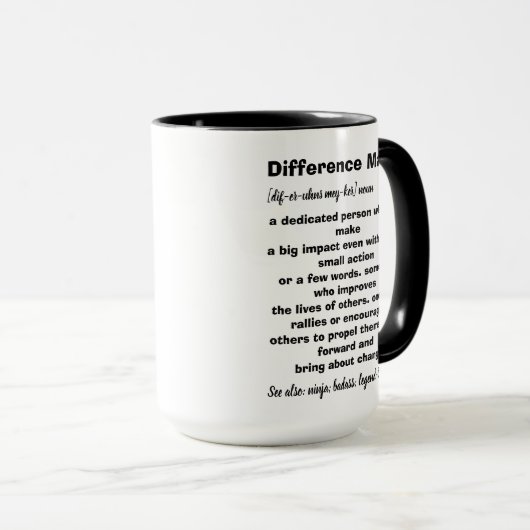 Mug Définition de facteur de différence Inspirationnel (Devant droit)