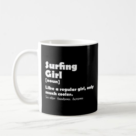 Mug Définition de fille de surf drôle Filles de surfeu (Gauche)