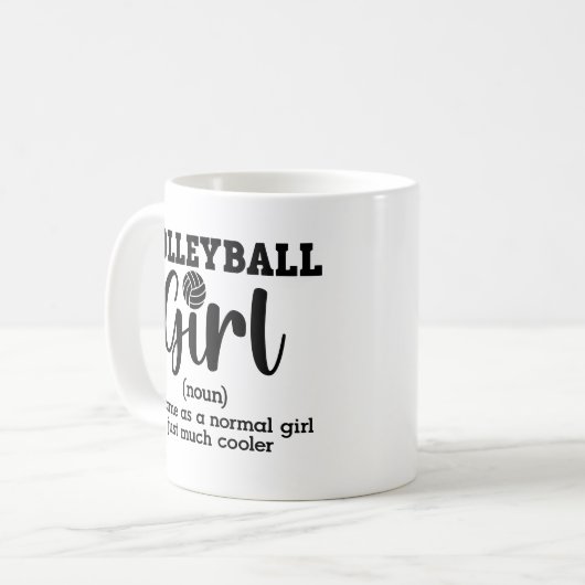 Mug Définition de fille de volley-ball (Devant gauche)