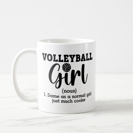 Mug Définition de fille de volley-ball (Gauche)