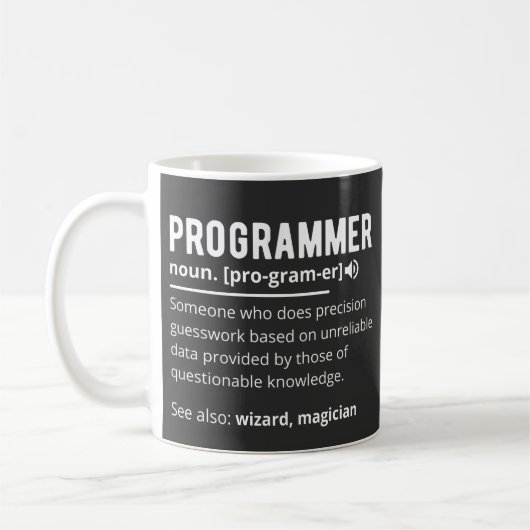 Mug Définition de Funny Programme (Gauche)