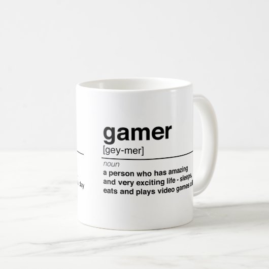 Mug Définition de Gamer (Devant droit)