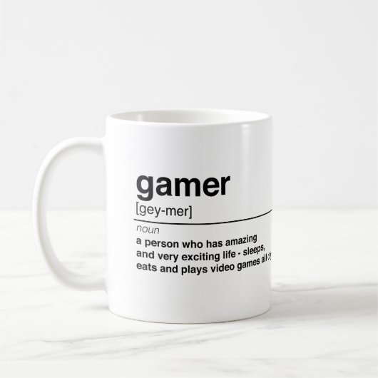 Mug Définition de Gamer (Gauche)