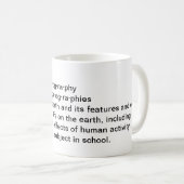 Mug Définition de géographie (Devant droit)