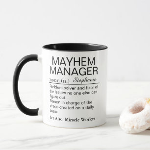 Mug Définition de gestionnaire de mayhem personnalisée