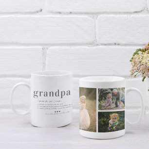 Mug Définition de Grand-père Collage de 3 photos