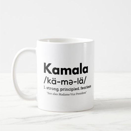 Mug définition de kamala, kamela, définition de kamala (Gauche)
