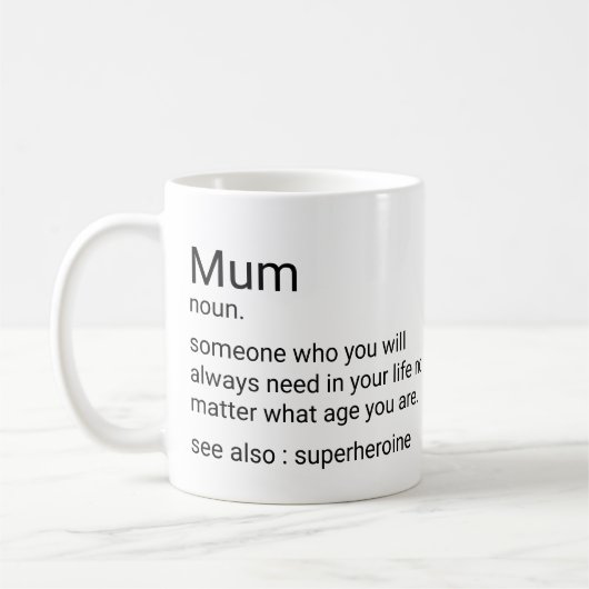 Mug Définition de la maman personnalisée (Gauche)