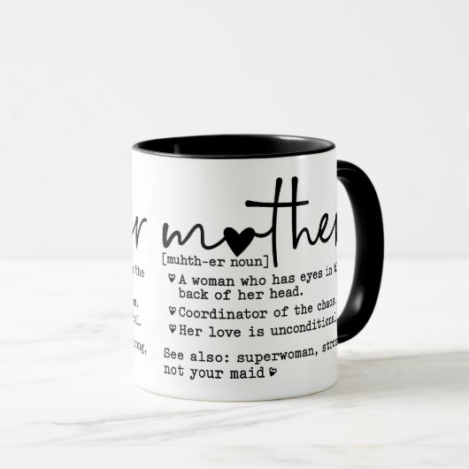 Mug Définition de la mère (Devant droit)
