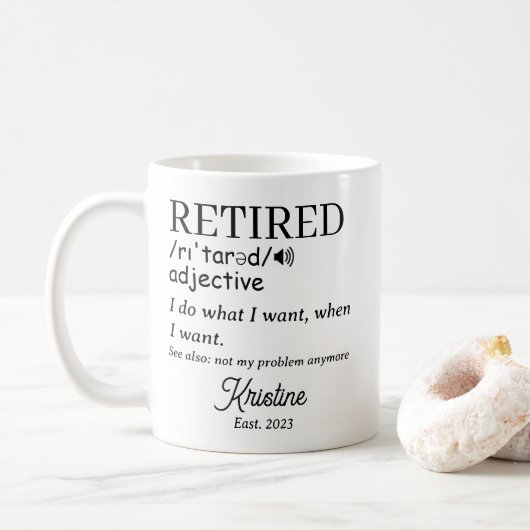 Mug Définition de la retraite amusante à la retraite (Avec donut)
