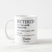 Mug Définition de la retraite amusante à la retraite (Gauche)