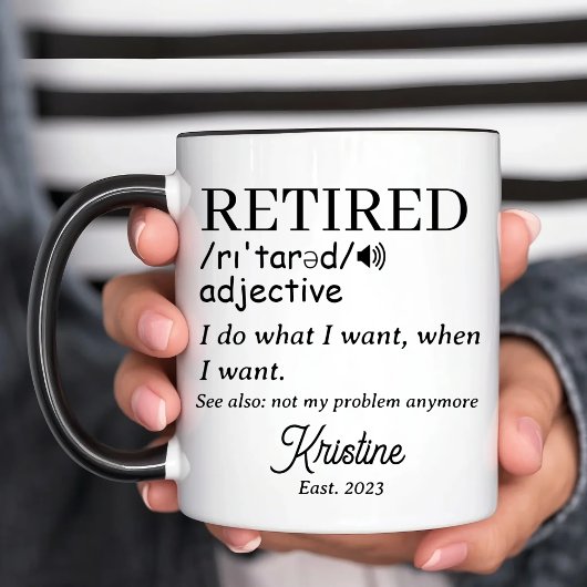 Mug Définition de la retraite amusante à la retraite
