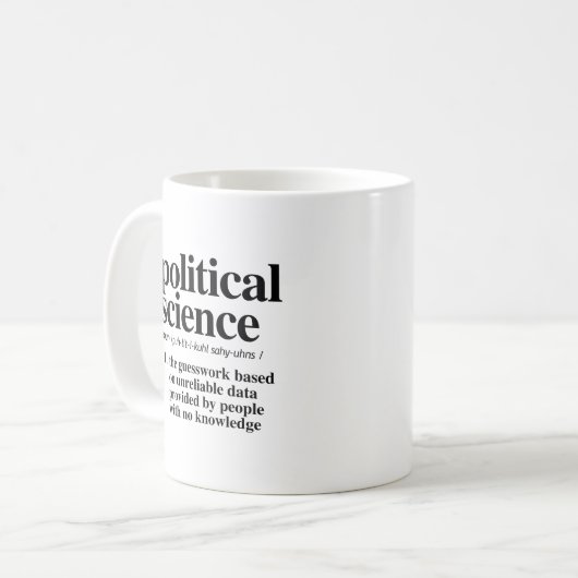 Mug Définition de la science politique (Devant gauche)
