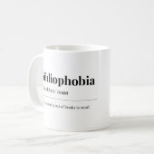 Mug Définition de l'anbibliophobie (Devant gauche)