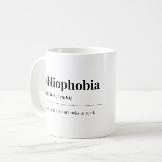 Mug Définition de l'anbibliophobie (Devant gauche)