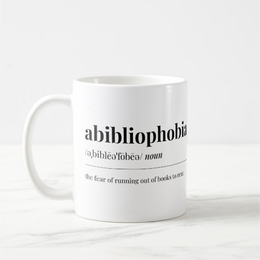 Mug Définition de l'anbibliophobie (Gauche)
