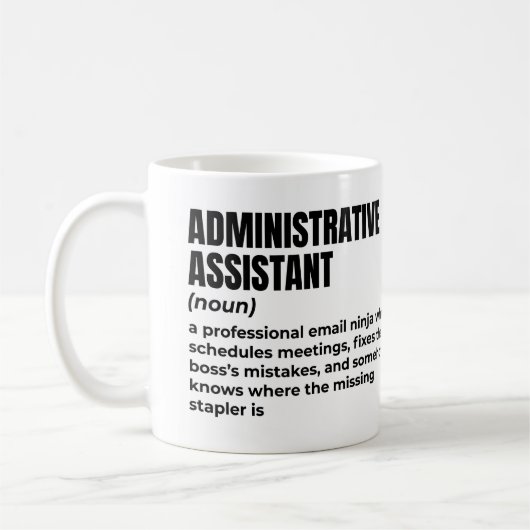 Mug Définition de l'assistant administratif cool (Gauche)