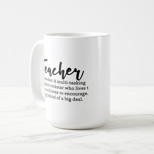 Mug Définition de l'enseignant (Devant gauche)