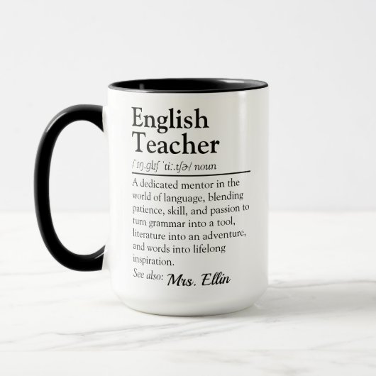Mug Définition de l'enseignant anglais - Appréciation  (Gauche)