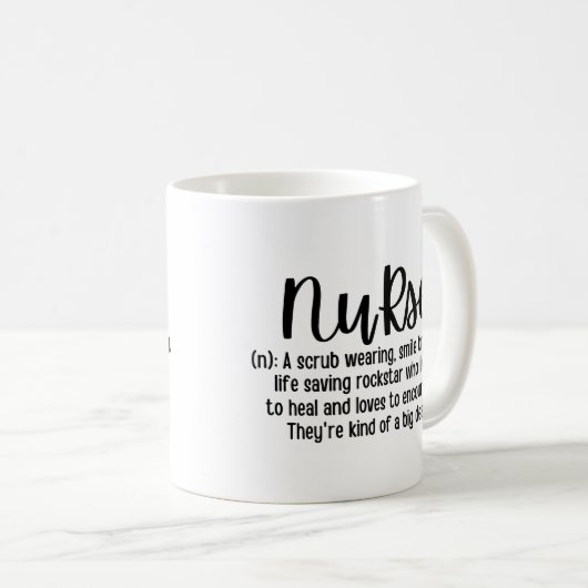 Mug Définition de l'infirmière (Devant droit)