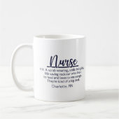 Mug Définition de l'infirmière drôle personnalisée (Gauche)
