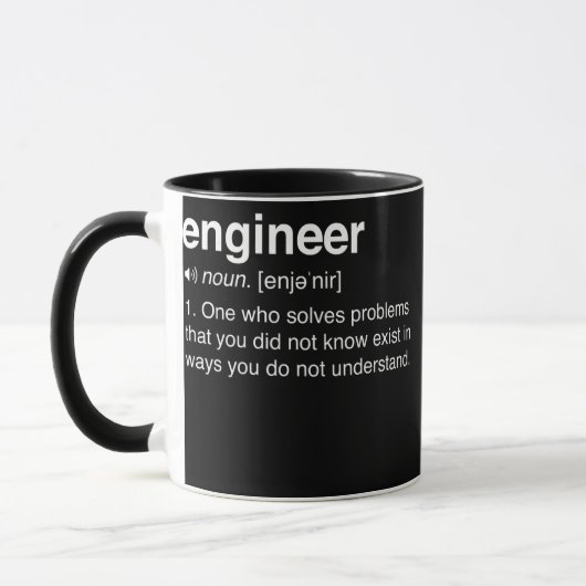 Mug Définition de l'ingénieur Drôle ingénierie STEM po (Gauche)