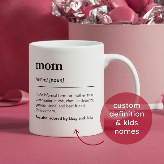 Mug Définition de maman drôle dictionnaire de mère