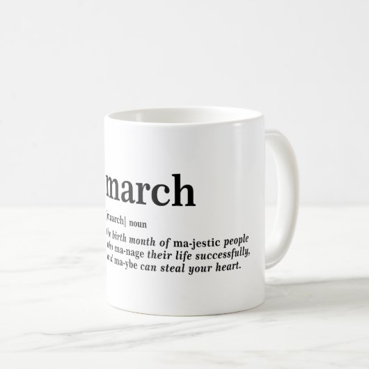 Mug Définition de mars (Devant droit)