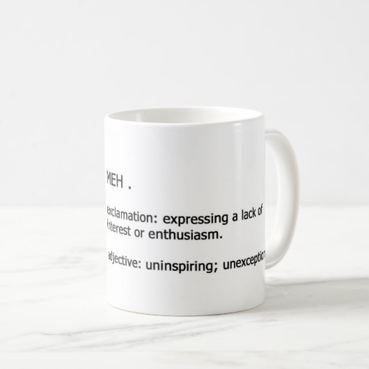 Mug Définition de Meh (Devant droit)