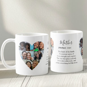 Mug Définition de mère moderne & Photos de cœur