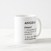 Mug Définition de nom Angela modifiable, nom personnal (Devant droit)