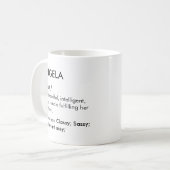 Mug Définition de nom Angela modifiable, nom personnal (Devant gauche)
