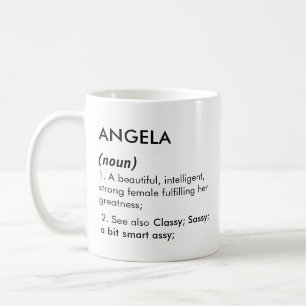 Mug Définition de nom Angela modifiable, nom personnal