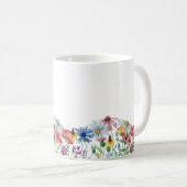 Mug Définition de nom avec bordure de fleurs sauvages (Devant droit)