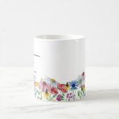 Mug Définition de nom avec bordure de fleurs sauvages (Centre)