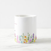 Mug Définition de nom avec bordure de fleurs sauvages (Centre)