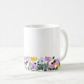 Mug Définition de nom avec une bordure de Fleur sauvag (Devant droit)