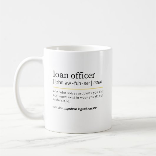 Mug Définition de nom d'agent de crédit Humour de bure (Gauche)