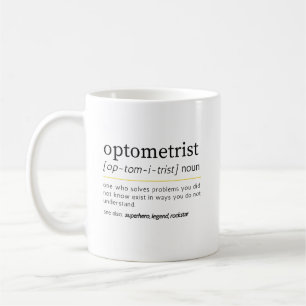 Mug Définition de nom d'optométriste Humour de soins o