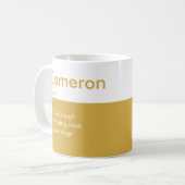 Mug Définition de nom jaune de moutarde Personnalisé D (Devant gauche)