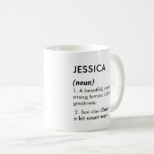 Mug Définition de nom Jessica modifiable, nom personna (Devant droit)