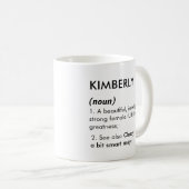 Mug Définition de nom Kimberly modifiable, nom personn (Devant droit)
